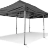 Tente De Fête Easy-Up 3x6 M Tente Pliante GO-UP40 Mm Aluminium Noir Incl. Sac De Transport Gratuit Sur Roulettes Et Kit D'arrimage Avec Piquets