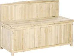Outsunny Banc De Jardin Avec Rangement Banc De Rangement Banc 2 Places Capacité De Charge 250 Kg Bois De Pin 84B-460