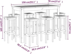 Ensemble De Bar De Jardin Premium - Ensemble De Bar De Jardin 9 Pièces En Bois D'acacia Massif -Jardin Meubles Magasin 1200x911 12