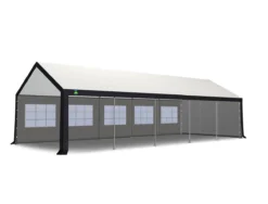 Tente De Fête 4x10 M 240 Gr M² PE Structure En Acier Galvanisé, Construction Rapide, Avec Vannes De Condensat Et Clapets Anti-tirage | Blanc Bleu -Jardin Meubles Magasin 1200x911 6