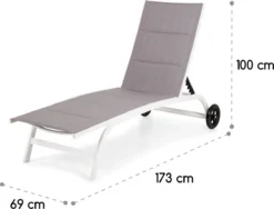 Chaise De Jardin Blumfeldt Limala - Chaise Longue - Chaise Relax - Dossier Réglable En 6 Positions - 2 Rabats - Capacité De Charge : 150 Kg Max. -Jardin Meubles Magasin 1200x913 2