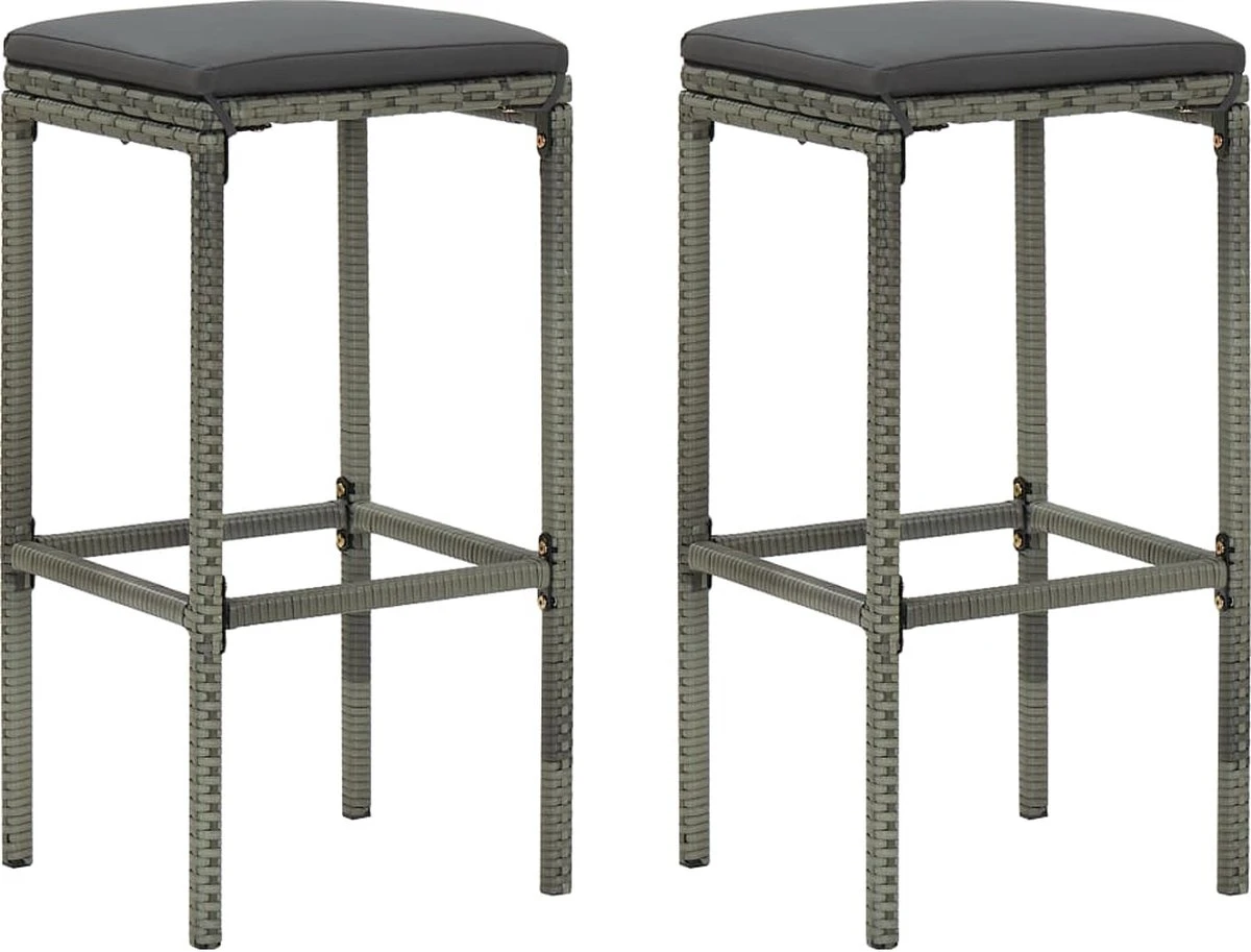 La Dolce Vita - Table 3 Pièces GardenBar Avec Chaises - Meuble Bar - Meuble Bar - Meuble D'angle Bar - Table Haute Avec Tabourets - Ensemble Bistro Avec Table Et Chaises Avec Coussins Polyrotin Gris 6 La Dolce Vita - Table 3 Pièces GardenBar Avec Chaises - Meuble Bar - Meuble Bar - Meuble D'angle Bar - Table Haute Avec Tabourets - Ensemble Bistro Avec Table Et Chaises Avec Coussins Polyrotin Gris – Image 6