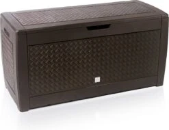 Boîte De Opbergbox Boîte D'oreiller, Boîte De Rangement, Boîte De Jardin, Aspect Tresse Brune