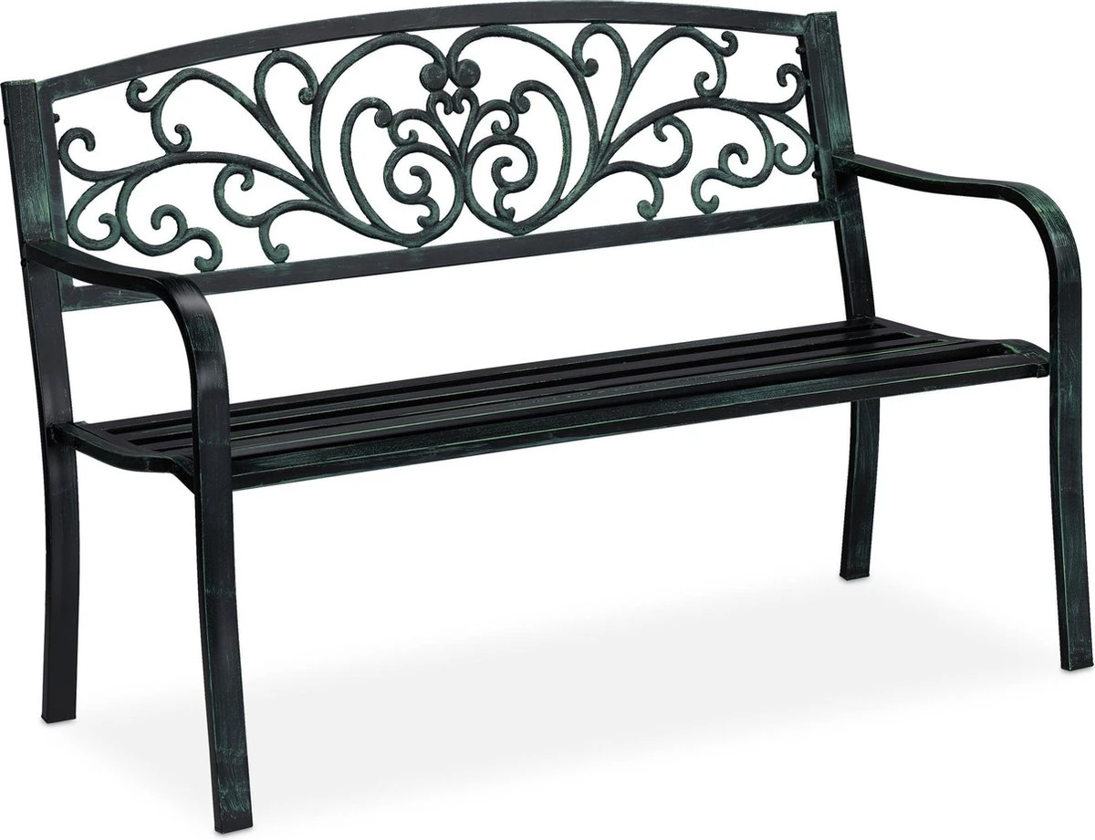 Relaxdays Banc De Jardin Antique - Banc De Parc - Banc De Balcon Deux Places - Fonte - Banc De Jardin Schwarz-Bronze 3 Relaxdays Banc De Jardin Antique - Banc De Parc - Banc De Balcon Deux Places - Fonte - Banc De Jardin Schwarz-Bronze – Image 3