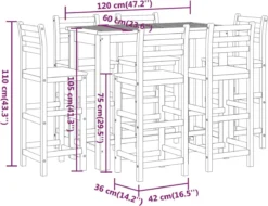 Ensemble De Bar De Jardin Premium - Ensemble De Bar De Jardin 7 Pièces En Bois D'acacia Massif 14 Ensemble De Bar De Jardin Premium - Ensemble De Bar De Jardin 7 Pièces En Bois D'acacia Massif -Jardin Meubles Magasin 1200x922 7