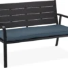 Banc De Jardin Relaxdays Avec Kussen - Banc Extérieur 2 Places En Métal - Banc De Balcon En Plastique - Jardin Avant