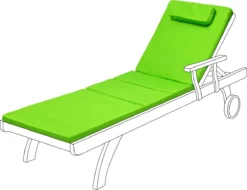 Gardenista Coussin De Rechange Pour Chaise Longue De Jardin Chaise Longue Inclinable Mobilier D'extérieur Coussin Hypoallergénique Résistant à Water Rempli De Fibres Durable Épais Et Confortable