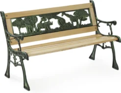 LIFA GARDEN Mini-Banc De Jardin, Banc D’Extérieur Pour Enfants, Mini Banc D’extérieur Bois, 82 X 39 X 50cm