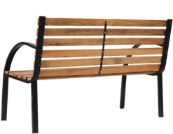 Nancy's Olney Garden Bench - Banc - Banc En Bois - 2 Places - Banc De Parc - Acier - Zwart - Marron - Naturel - 122 X 60 X 80 Cm -Jardin Meubles Magasin 1200x933 1