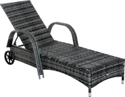 Chaise Longue Outsunny En Poly Avec Chaise Longue De Table Pour Mobilier De Jardin Extérieur Avec Coussins 862-014V01 -Jardin Meubles Magasin 1200x933 4