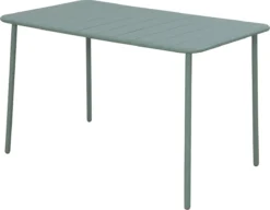 GENERIC - Table De Jardin Rectangulaire CAFE - 4 Ă 6 Personnes - L. 120 X L. 70 X H. 73,5 Cm - Plateau Aluminium - Structure Acier - Vert Agave - Table De Terrasse - Table Ă Manger