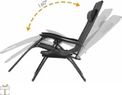 Happyment Chaises De Plage Pliables 2 Pièces - Chaises De Jardin Avec Table - Transat - 0° à 160° Réglable - Zwart -Jardin Meubles Magasin 1200x937 1