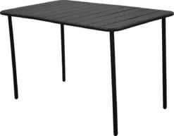 GENERIC - Table De Jardin Rectangulaire CAFE - 4 à 6 Personnes - L. 120 X L. 70 X H. 73,5 Cm - Plateau En Aluminium - Structure En Acier - Anthracite - Table De Terrasse - Table à Manger