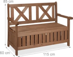 Banc De Jardin Relaxdays Avec Espace De Rangement - Banc De Balcon - Banc De Rangement De Jardin - Banc D'extérieur En Bois -Jardin Meubles Magasin 1200x944 1