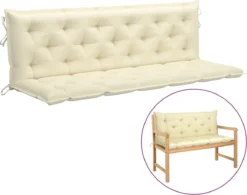 Prolenta Premium - Rocking Chair - Coussin Pour Rocking Chair 180 Cm Tissu Blanc Crème - Wit - Balançoire