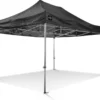 Tente De Fête Easy-Up 3x4,5 M Tente Pliante GO-UP40 Mm Aluminium Noir Incl. Sac De Transport Gratuit Sur Roulettes Et Kit D'arrimage Avec Piquets