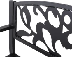 Canapé De Jardin Nancy's Vineyard - Canapé 2 Places - Accoudoirs - Style Country - Métal - Zwart - 128 X 50 X 91 Cm -Jardin Meubles Magasin 1200x948