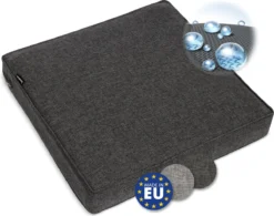 Bomoe Ilano - Coussin D'assise Plein Air Lounge 60x60cm - Coussin De Jardin épaisseur 8cm, Lavable & Protection UV - Anthracite