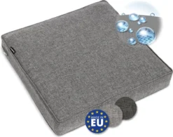 Bomoe Ilano - Coussin D'assise Plein Air Lounge 70x70cm - Coussin De Jardin épaisseur 8cm, Lavable & Protection UV - Gris Clair