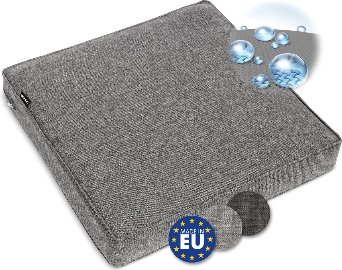 Bomoe Ilano - Coussin D'assise Plein Air Lounge 70x70cm - Coussin De Jardin épaisseur 8cm, Lavable & Protection UV - Gris Clair 1 Bomoe Ilano - Coussin D'assise Plein Air Lounge 70x70cm - Coussin De Jardin épaisseur 8cm, Lavable & Protection UV - Gris Clair