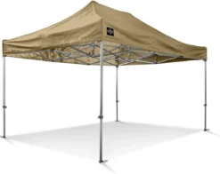 Tente De Fête Easy-Up 3x4,5 M Tente Pliante Professionnelle GO-UP50 Aluminium Sand Incl. Sac De Transport Gratuit Sur Roulettes Et Kit D'arrimage Avec Piquets