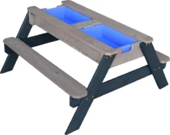 AXI Nick Table Sable Et Eau / Table Pique Nique Anthracite / Gris - Table D’eau Avec Couvercle, Boîtes De Rangement & Parasol - Table De Jeu Enfant à Eau Pour Le Jardin -Jardin Meubles Magasin 1200x951 4