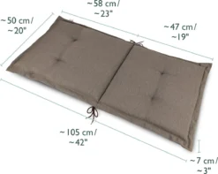 Beautissu HighLux NL – Set De 4 Coussins De Jardin Coussin à Dossier Bas 105x50x7cm – Coussin D'Assise D' Plein Air Pour Chaise De Jardin Taupe -Jardin Meubles Magasin 1200x957 1