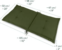 Beautissu HighLux NL – Set De 4 Coussins De Jardin Coussin à Dossier Bas 105x50x7cm – Coussin D'Assise D' Plein Air Pour Chaise De Jardin Vert Foncé -Jardin Meubles Magasin 1200x957 2