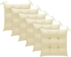 Prolenta Premium - Chaises De Jardin De Jardin 6 Pcs Avec Coussins Blanc Crème En Teck Massif -Jardin Meubles Magasin 1200x960 3