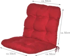 Beautissu Flair NL - Set De 4 Coussins De Jardin Dossier Bas 100x50x8 Cm Rouge Coussin D'Assise Coussin Matelas Pour Salon De Jardin -Jardin Meubles Magasin 1200x960 8