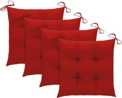 Prolenta Premium - Chaises De Jardin De Jardin 4 Pcs Avec Coussins Rouges En Teck Massif -Jardin Meubles Magasin 1200x961 1