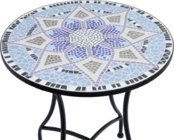 Nancy's Marrero Garden Table - Table De Balcon - Mosaïque - Desserte - Rond - Acier - Céramique - 60 X 60 X 71 Cm -Jardin Meubles Magasin 1200x962 2