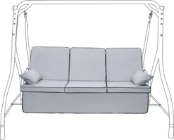 Gardenista Balançoire De Jardin Hamac Canapé Kussen Auvent Meubilair De Terrasse Extérieur Kussen De Remplacement Assis Résistant à L'eau Doux Et Confortable Canapé 3 Places