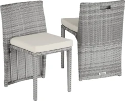 Ensemble De Jardin En Osier Tectake Ensemble De Set De Bistro - Hambourg - Différentes Couleurs - Gris Clair - 403768 -Jardin Meubles Magasin 1200x966 3