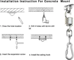 Hamac De Luxe , Sac De Boxe, Système De Suspension De Balançoire HEAVY DUTY ! Jusqu'à 450KG Pour Le BOIS Et Le BÉTON, Le PLAFOND Et Le MUR -Jardin Meubles Magasin 1200x970 3