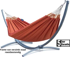 Potenza® COLUMBIAN Hamac Avec Support - 2 Personnes - Structure En MÉTAL GALVANISÉ Jusqu'à 220 Kg - RÉSISTANT AUX INTEMPÉRIES - Grande Premium Medelin