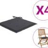 Decoways - Coussins Pour Chaise De Coussins De Chaise De Jardin 4 Pièces 40x40x4 Cm Coloris Anthracite