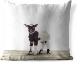 Sierkussen Imprimerie Animalière Pour L'extérieur - Imprimé Animal De Chèvre - 45x45 Cm - Coussin De Jardin Carré Résistant Aux Intempéries / Coussin De Mobilier De Jardin En Polyester