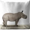 Coussin Sierkussen Animalprintshop Pour L'extérieur - Imprimé Animal Rhinocéros - 40x40 Cm - Coussin De Jardin Carré Résistant Aux Intempéries / Coussin De Mobilier De Jardin En Polyester
