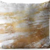 Sierkussen D'extérieur - Marbre - Motifs - Or - Wit - 60x60 Cm - Résistant Aux Intempéries