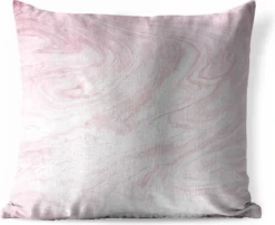 Coussin De Jardin - Marbre - Rose - Motifs - 40x40 Cm - Résistant Aux Intempéries