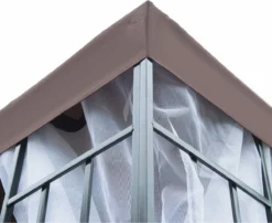 Outsunny Tente De Réception Dans Le Pavillon De Tente De Réception De Jardin Tente De Jardin Tente De Réception Double Toit 3 X 3 M Marron 01-0153 -Jardin Meubles Magasin 1200x979 2