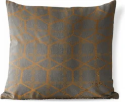 Coussin D'extérieur Résistant Aux Intempéries - Design - Hexagone - Carré - 50x50 Cm