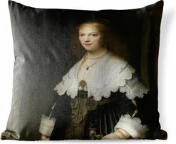 Coussins D'extérieur - Jardin - Portrait De Maria Trip - Peinture De Rembrandt Van Rijn - 50x50 Cm
