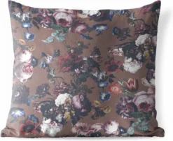 Coussin D'extérieur Résistant Aux Intempéries - Fleurs - Jardin - Oranje - 50x50 Cm