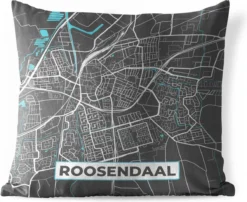 Coussin De Jardin - Plan D'étage - Roosendaal - Grijs - Blauw - 40x40 Cm - Résistant Aux Intempéries