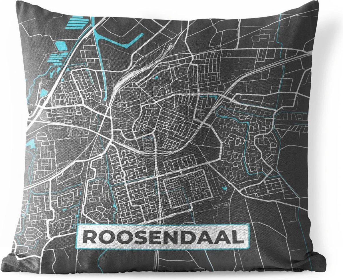 Coussin De Jardin - Plan D'étage - Roosendaal - Grijs - Blauw - 40x40 Cm - Résistant Aux Intempéries 1 Coussin De Jardin - Plan D'étage - Roosendaal - Grijs - Blauw - 40x40 Cm - Résistant Aux Intempéries
