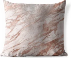 Coussin D'extérieur Résistant Aux Intempéries - Marbre - Rosé - Or - Rose - 50x50 Cm