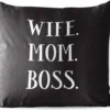 Coussins D'extérieur - Jardin - Citation Fête Des Mères Femme. Mom. Boss. Sur Fond Noir - 40x40 Cm