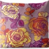 Sierkussen D'extérieur - Roses - Jaune - Motifs - 60x60 Cm - Résistant Aux Intempéries